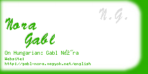 nora gabl business card